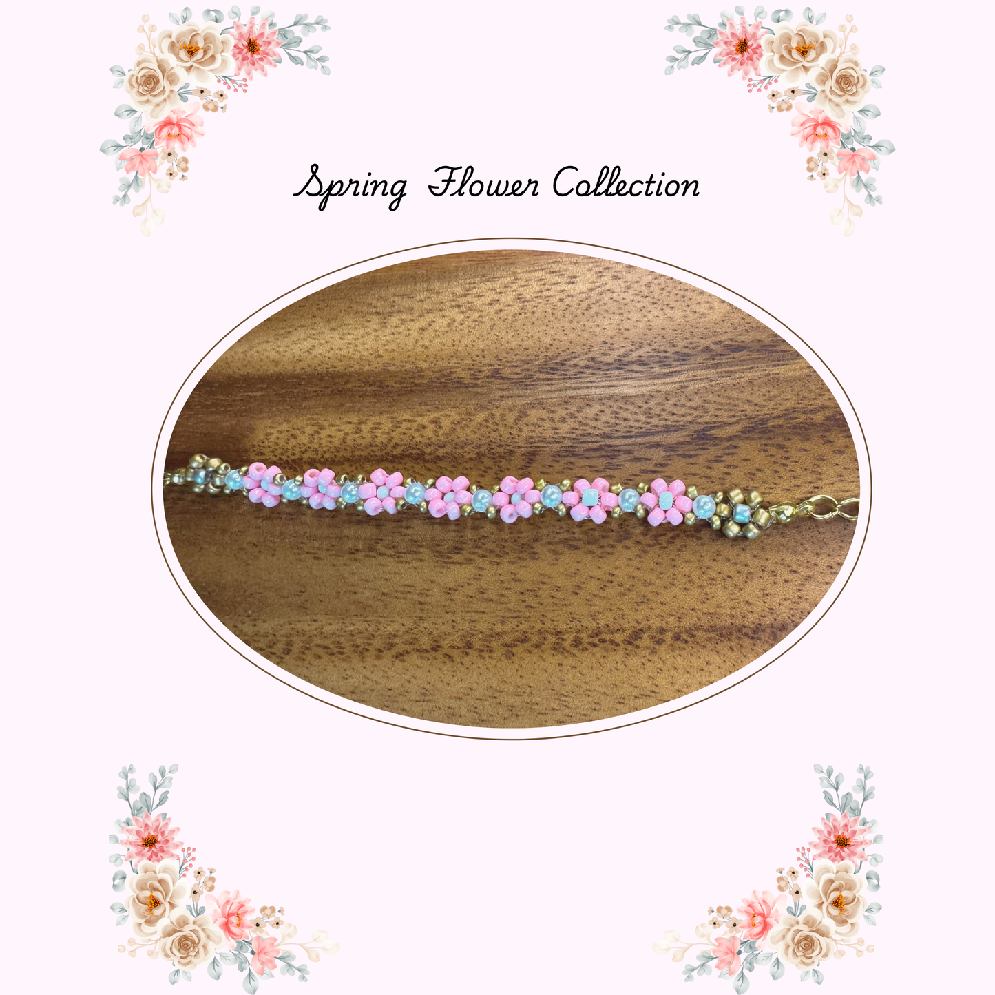 Pink Flower Bracelet