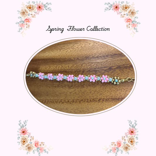 Pink Flower Bracelet